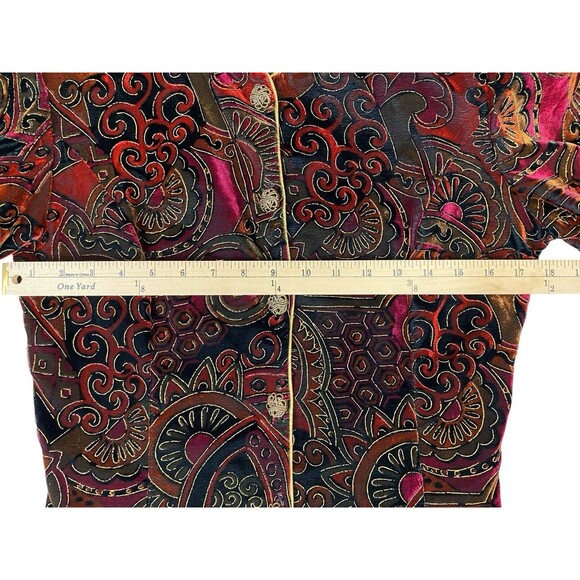 Vintage Another Thyme Jacket Women's M Paisley Velvet Brocade Button Made USA - Picture 8 of 10